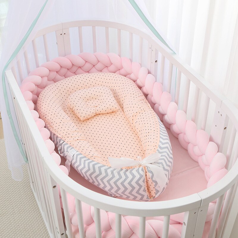 Baby Nest Bed Voor Jongens Meisjes Pasgeboren Bed Wasbare Wieg Matras Verwijderbare Reizen Babybedje Baby Peuter Katoen Wieg Bumper: NUY10