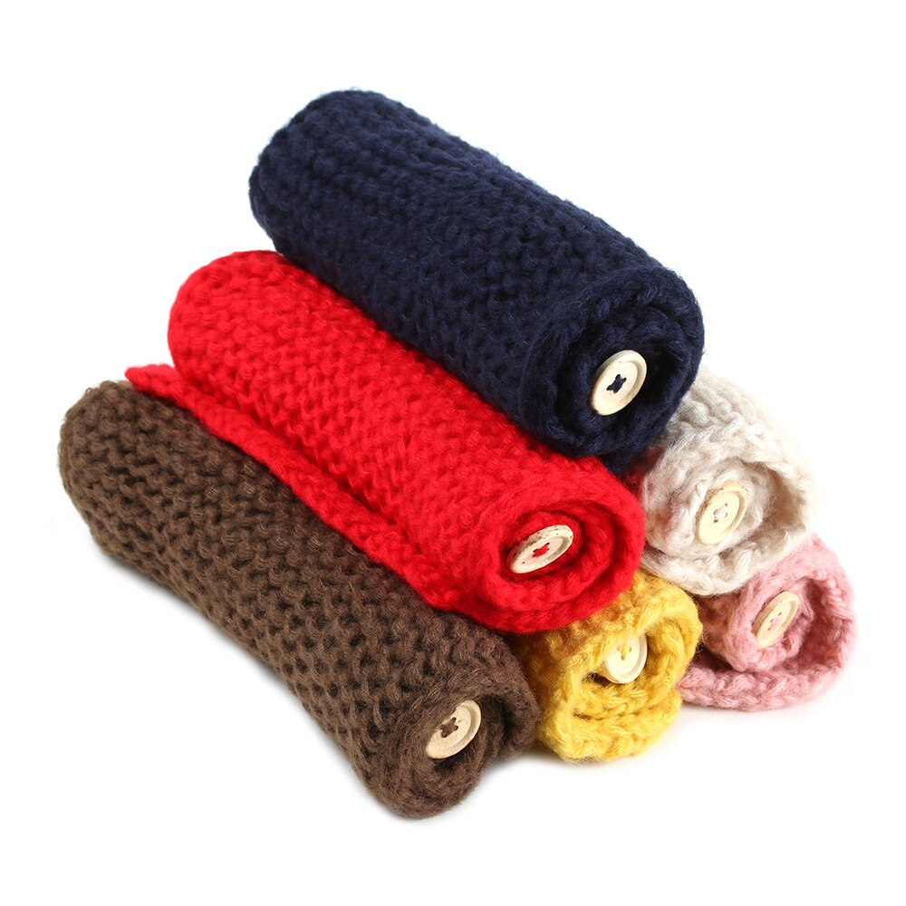 1pc baby drenge piger hals vinter varmere tørklæde krave krave knap sjal håndlavede strikkede uld hals tørklæder