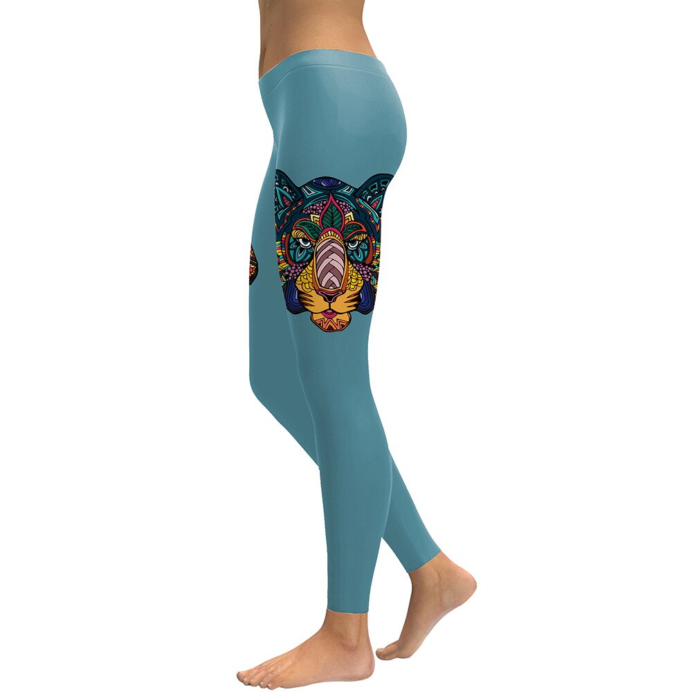 JIGERJOGER blau Pinterest top muster MOSAIK hund diagramm drucken enge Dünne Sportliche studio frauen plus größe stretchy leggings
