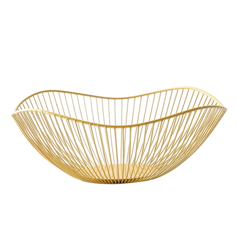 Nordic Metal Wire Countertop Fruit Bowl Basket Tray Table Decoration Metal Simple Fruit Tray: Grey
