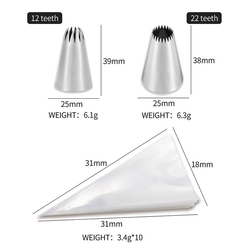 Cookies and Cake Pastry Nozzles Baking Supplies Kitchen Stainless Steel Cakes Decorating piping Tips Tool Cupcake Accessories