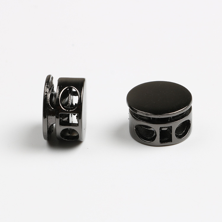 Clip pour vêtements, cordon de serrage, en alliage bouchon de cordon, embouts en corde à pression, 2 trous, cordon de serrage, accessoires pour vêtements, lacets: Gun Metal