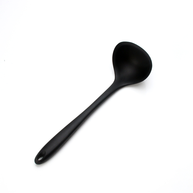 5-13 Pcs Siliconen Koken Tools Keukengerei Set Accessoires Met Opbergdoos Tong Spatel Met Houten Handvat Anti-aanbak kookgerei: Black Ladle