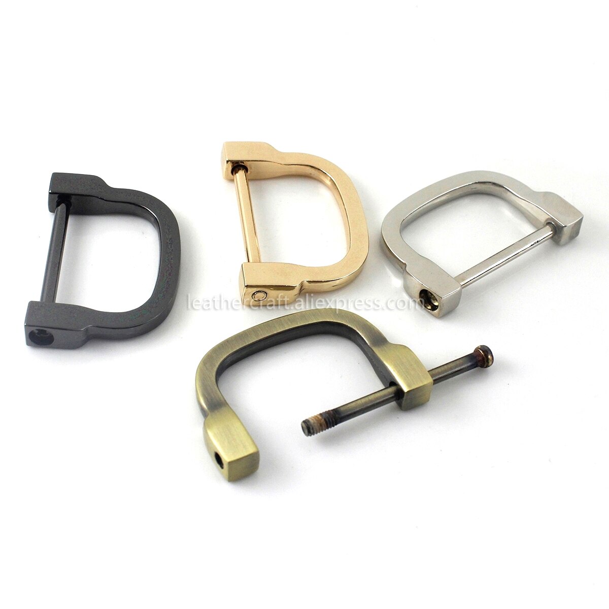 1 x metalen 2 maten d-ring sluiting gesp sleutelhanger ring haak schroef pin verbinding connector tas riem sluiting lederbewerking onderdelen