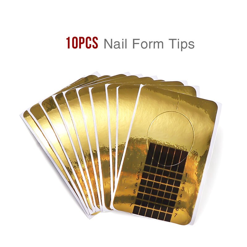 Saviland Nagels Gel Sticker Uitbreiding Diy Nail Art Tips Acryl Gel Uv Builder Gel Nail Art Gel Extension Papier Acryl gel Gids: 10pcs