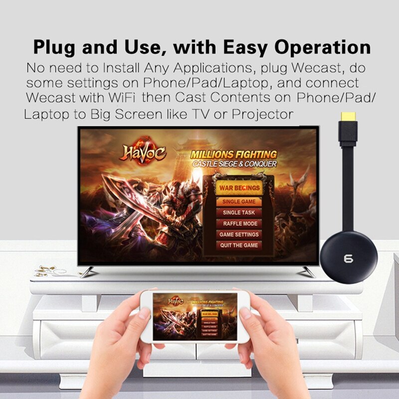 1080P WiFi Display Dongle QR Code Scan Connection HDMI Adapter for IOS/Android/Windows/Projector/TV/MAC Support DLNA Airplay Mir