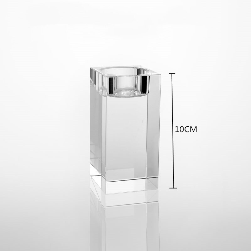 IMUWEN K9 Crystal Candle Holder Delicate Candle Stand Center Table Candlestick For Party Home Decoration: 10CM HEIGHT / 2pcs
