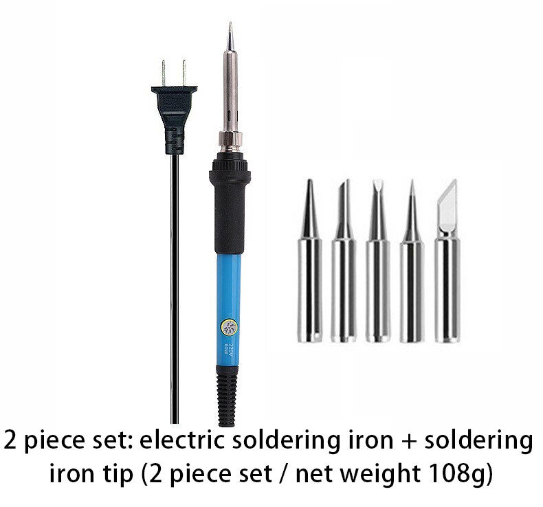 60W Weller Thermostatic Electric Soldering Iron Tip Fast Heating Electronic Soldering Tools Tip Solder Wire Rosin Mini Station: Package 2 / 110V