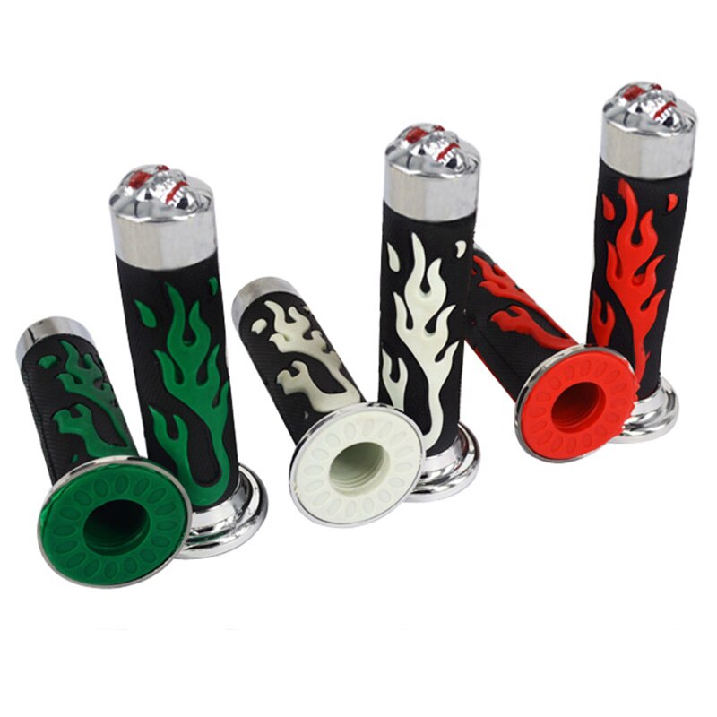 5 colors 22/24mm Universal Fire Model Skull Colorful Skeleton Rubber Motorcycle Handle Bar Grips Scooter Handlebar For Honda