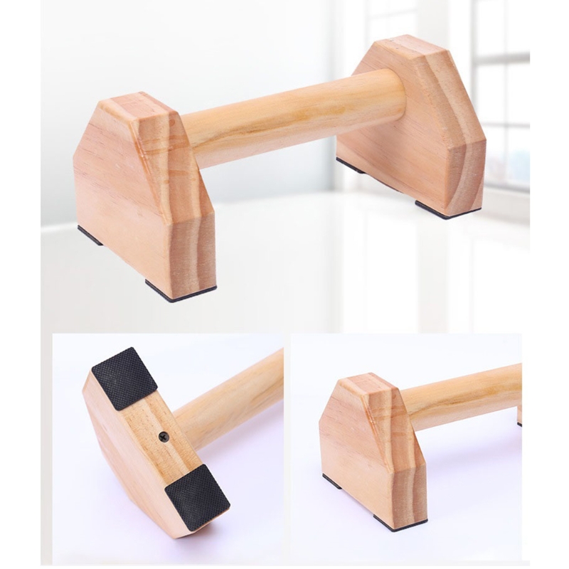 Wooden Push Up Bars Exercise Equipment Fitness Strength Training Pushup Handles