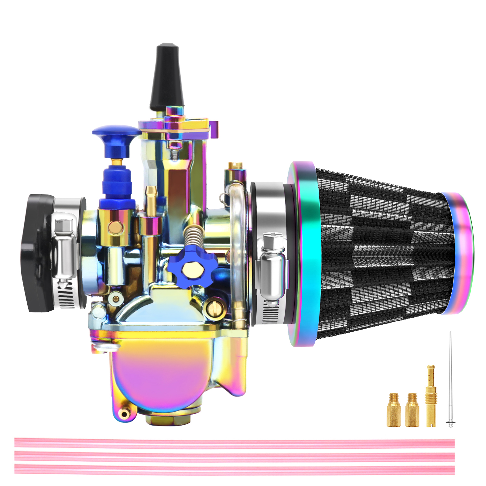 Alconstar-Motorrace Carburateur Set Pwk 21 24 26 28 30 32 34Mm Flat Slide Kleurrijke Vergaser Voor Keihin 50-250cc Crossmotor