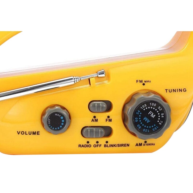 Hand-Crank Emergency Radio, Flashlight, Beacon, Cell Phone Charger