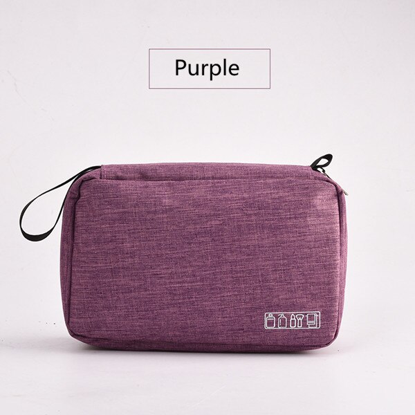 Multifunction Men Women Hanging Cosmetic Bag Folding Travel Organizer Toiletry Wash Make up Storage Pouch Beautician Makeup Bag: Purple