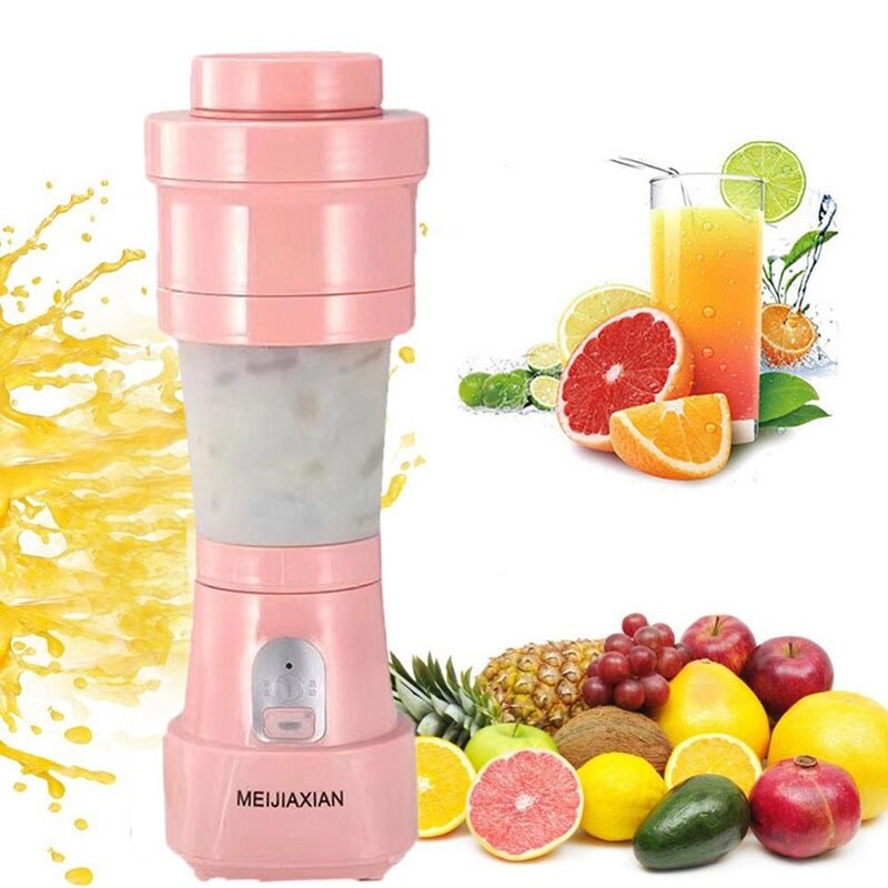 Folding Juice Blender Portable USB Juicer Cup Mixing Machine Smoothies Baby Food Fruit Mixer Kitchen Tool Pink: Default Title