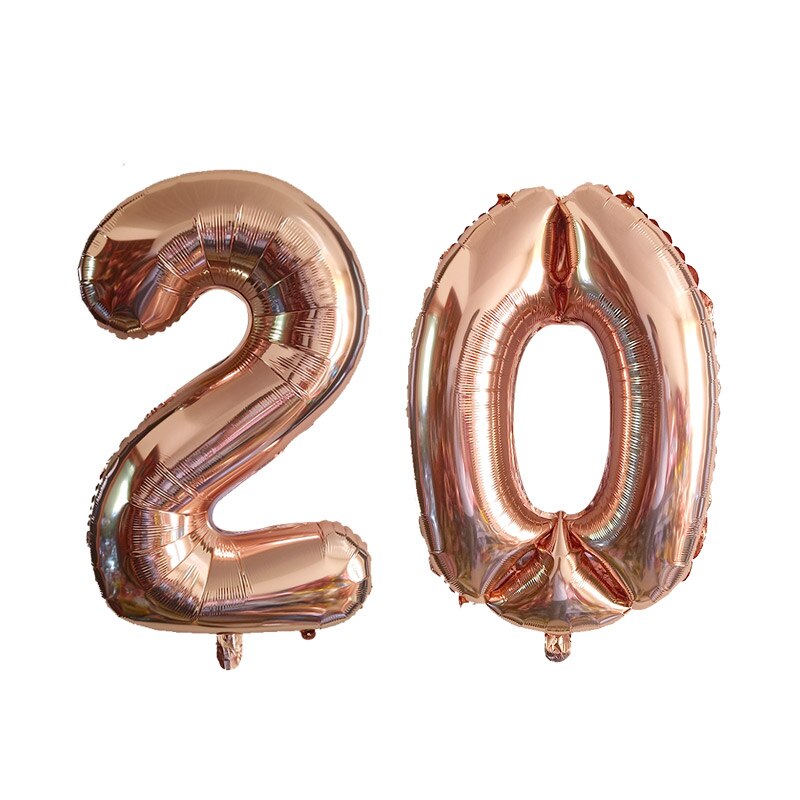 2pcs 32 Or 40 inch Happy 20 Birthday Foil Balloons pink gold number 25th Years Old Party Decorations Man Boy Girl Supplies