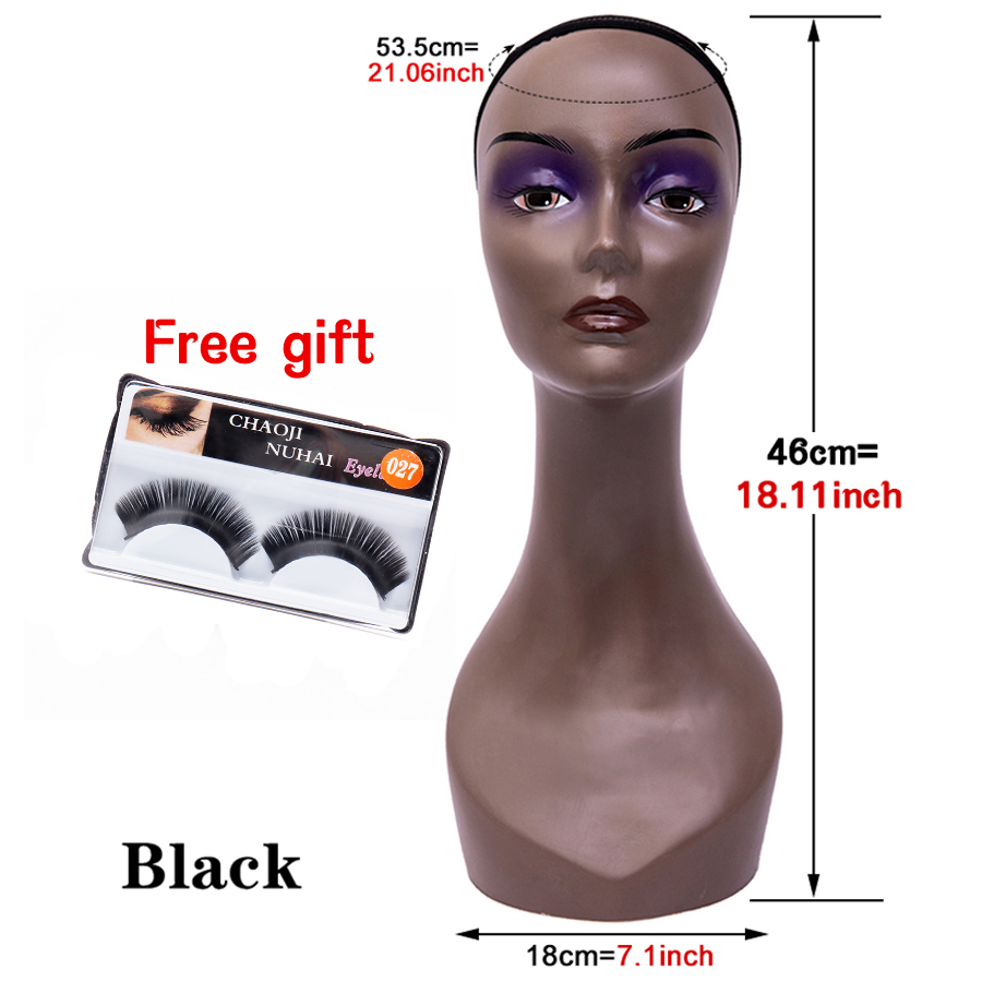 Soporte de exhibición de peluca de maniquí, maniquí femenino de Pvc, busto de cabeza de maniquí realista para exhibición de pelucas, sombreros de estilismo, gafas de sol: Marfíl