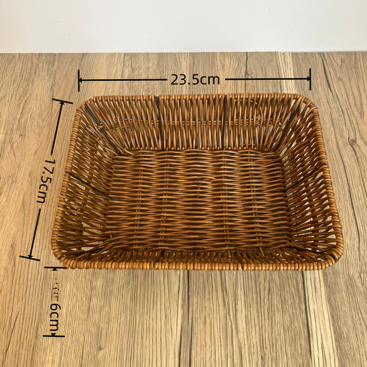 Supermarket Fruit and Vegetable Display Basket Dim Sum Basket Square Storage Basket Woven Fruit Basket Snacks Bread Snack Basket: Blue