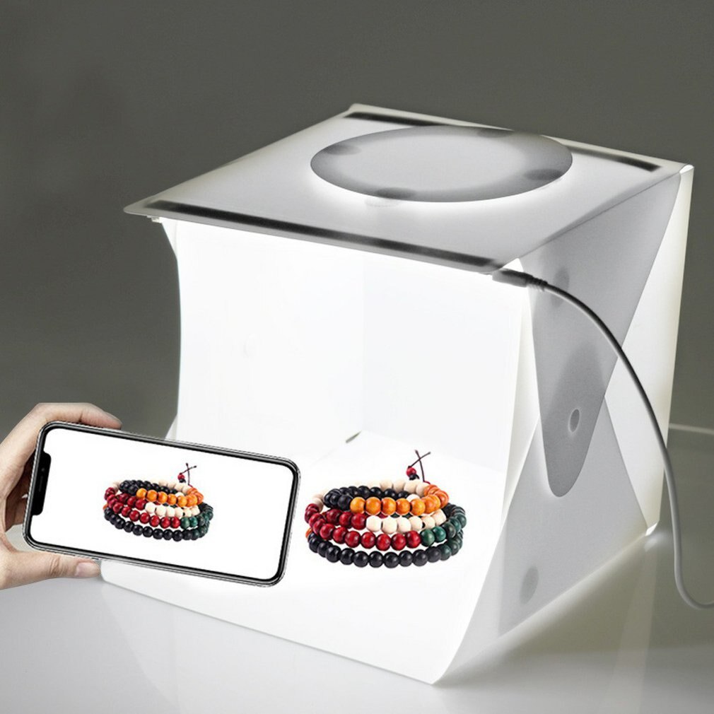 Illuminazione A LED Evidenziare Fotografia Portatile Photography Studio Fotografico Mini Studio Fotografico Estudio Photobox con 2 Sfondi per Foto Della Fotocamera: 2 Led Lights