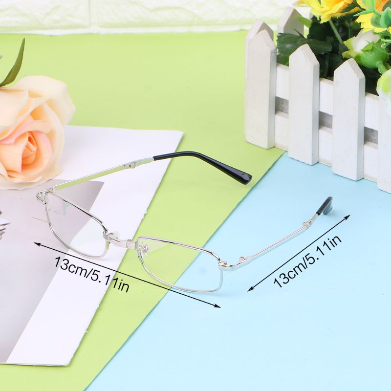 Silver Metal Snap Folding Reading Glasses with Case +1.5 +2.0 +2.5 +3 +3.5 +4.0