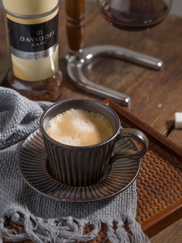Tasse à café en céramique japonaise, faite à la main, rétro européen, verte, blanche, littéraire, Simple, de , ensemble de tasses Vintage en poterie