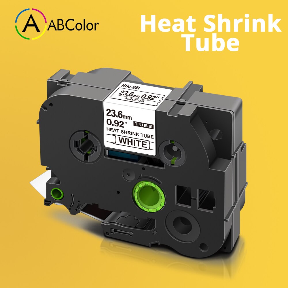 Il nero su bianco giallo per il creatore dell'etichetta di p-touch del fratello HSe-251 il nastro dell'etichetta della metropolitana termorestringente di 24mm per il HSe-651 del fratello: 1PK Black on White