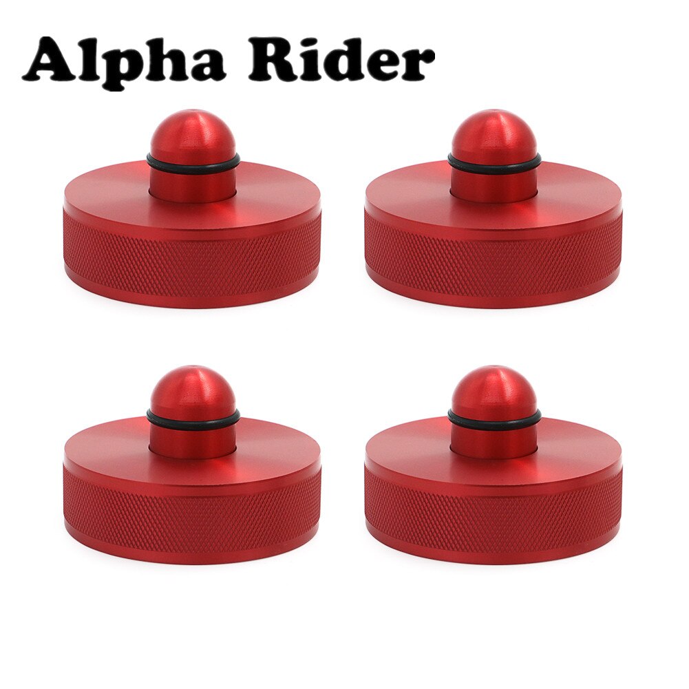 4 Piece Car Jack Lift Pad Adapter Tool Red Black For Tesla Model 3 Models Safely Raising Vehicle Billet Aluminum: Default Title