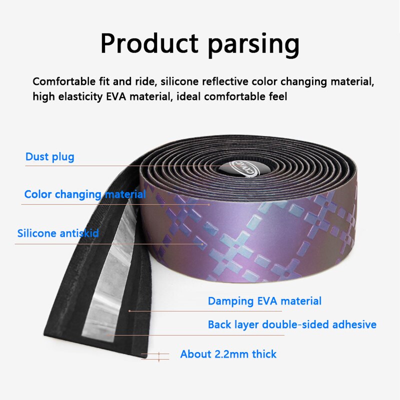 Fietsstuur Tape Licht Reflecterende Bike Bar Tape Racefiets Tape Wrap Pu + Eva Fietsen Stuur Tapes accessoires
