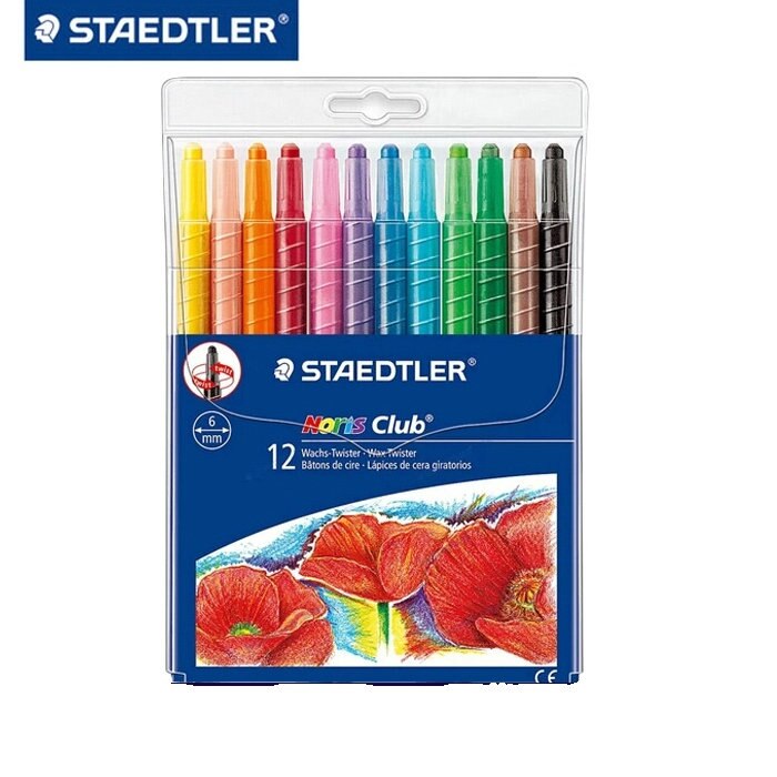 Staedtler noris club 221 nwp12 12 cores cera cera twister profissional desenho cera lápis de cera material da arte do escritório escola