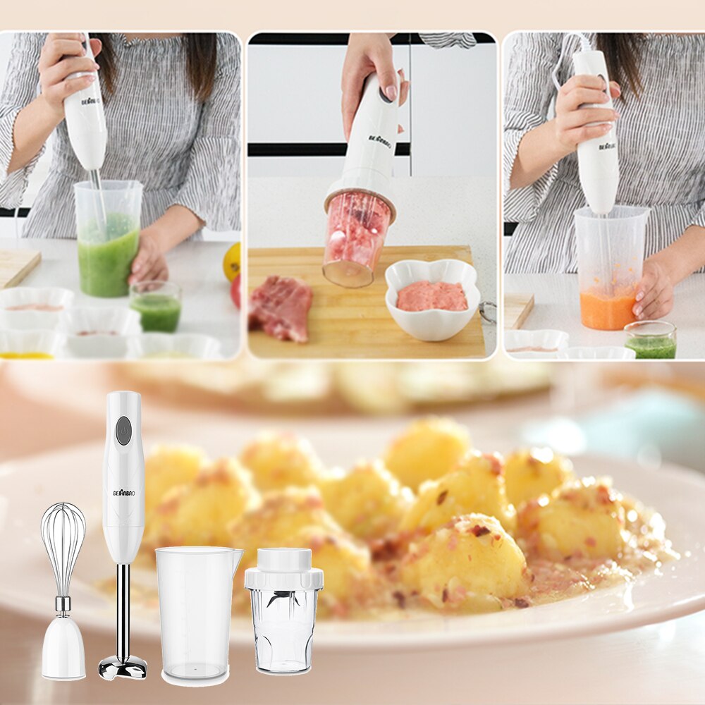 Hand Blender Electric Kitchen Portable Food Processor Mixer Juicer Multi Function Quick Cooking Baby Food Maker 150W