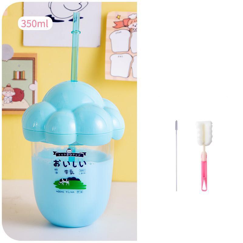 350Ml Plastic Waterfles Cartoon Fruit Snacks Patroon Strokop Draagbare Drinkfles Cloud Vorm Cup Deksel Meisje: 4