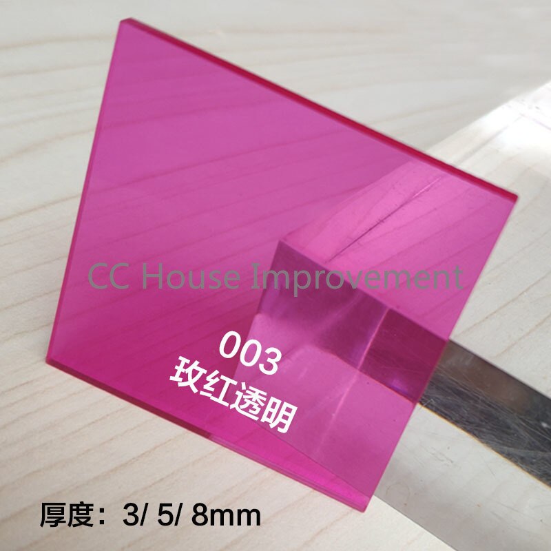 Kleur Plastic Plaat Kleur Transparant Acryl Plaat Customization: 200mmx200mmx3mm / 003