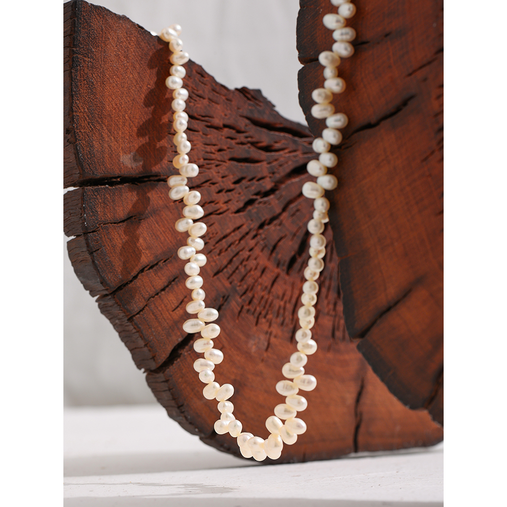 Yhpup nuovi accessori in acciaio inossidabile collana con catena di perle d'acqua dolce naturale gioielli collana con colletto di fidanzamento per matrimonio regalo