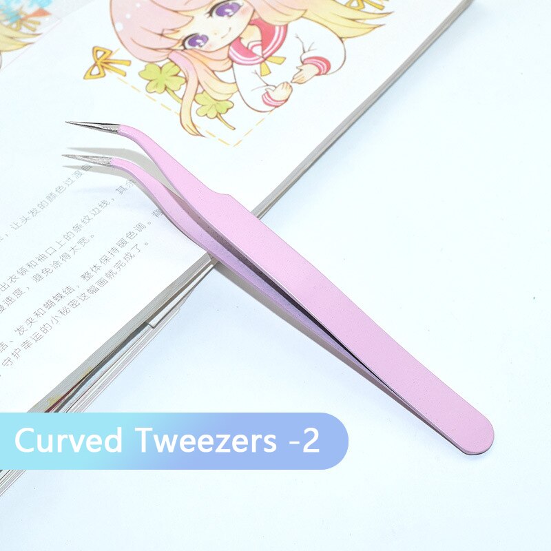 12 Stuks Messen Multifunctionele Vleesmes Scrapbook Sticker Pincet Kleur Non-Slip Handvat Papier Snijden Mes Briefopener: Curved Tweezers-2