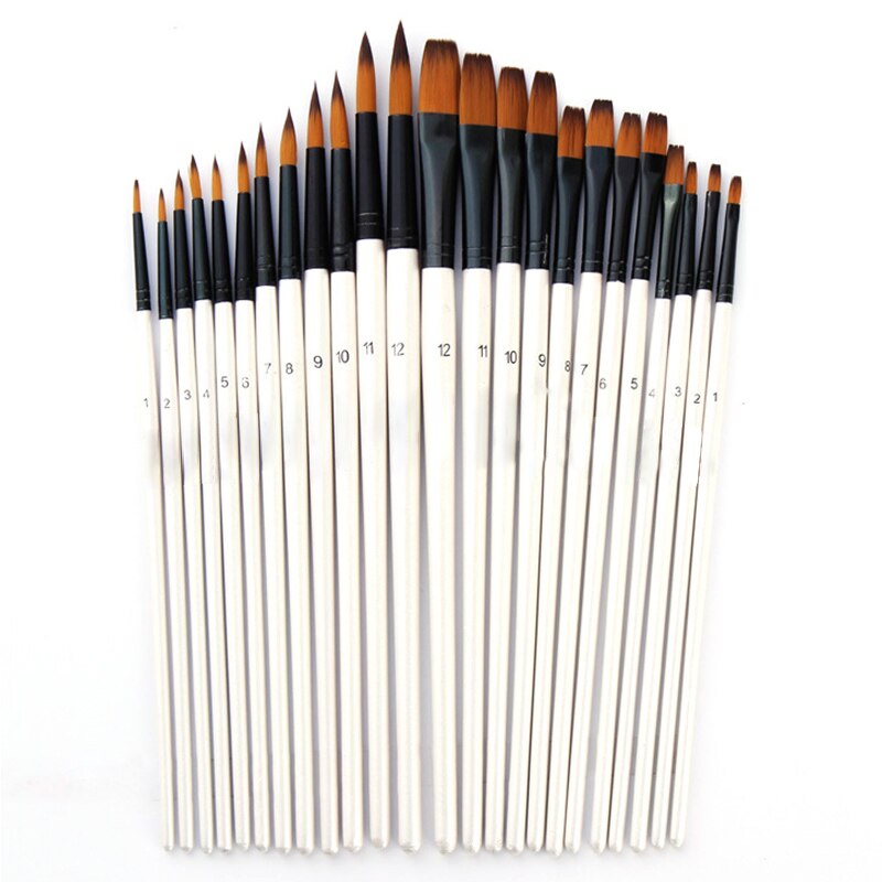 12pcs Artist Paint Brushes Set Acrylic Oil Watercolour Painting Craft Art Kit NDS