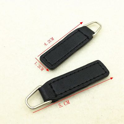 2 Stuks Pu Leer Rits Pull Tab Voor Tassen Garment Rugzak Accessoires Diy Rits Puller End Afneembare Clip Zip Hoofd slider: C