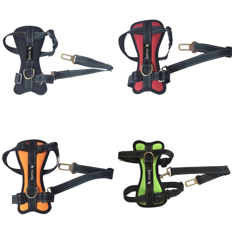 Hond Harnas Verstelbare Puppy Veiligheidsgordel Terughoudendheid Borstband Auto Veiligheid Pet Accessoires Walking Outdoor Voor Honden