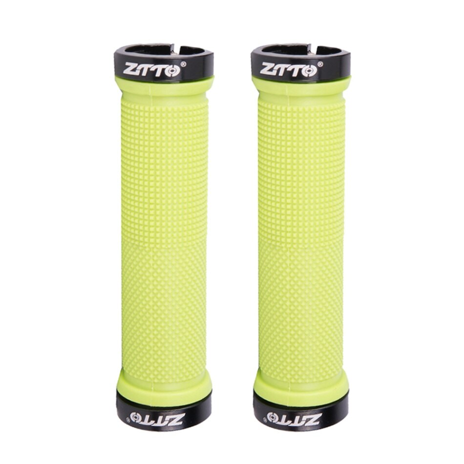 ZTTO 1Pair Cycling Lockable Handle Grip Anti Slip Grips For MTB Folding Bike Handlebar Bicycle Parts AG-16 Alloy + Rubber: Green
