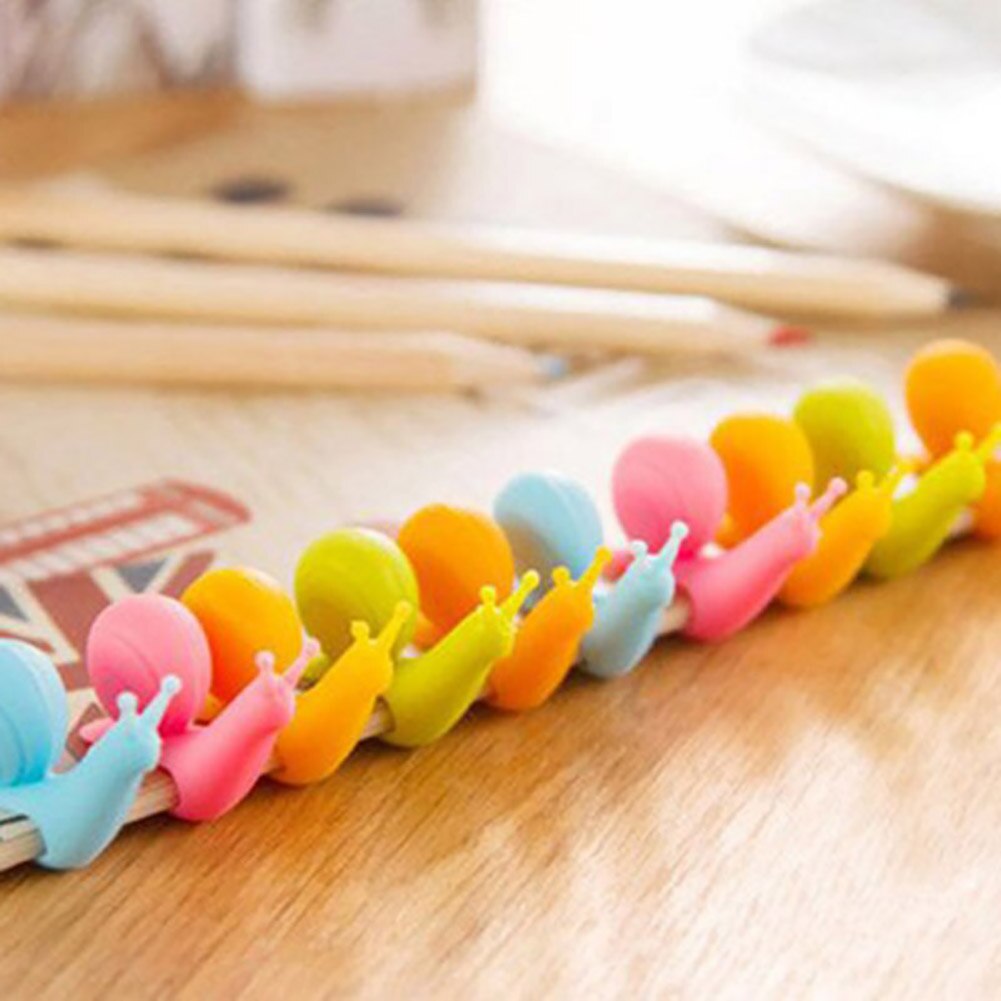 5 st/set söt snigelform tepåse clip mugg teinfusers sil clips festdekor slumpmässig färg silikon tepåse hållare
