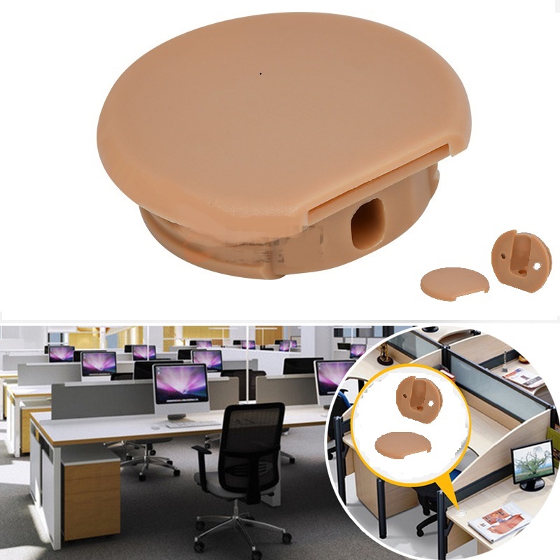 Desk Wire Hole Cover Base Computer Table Connector Grommet Cable Outlet Port Line Box Furniture Hardware, PP, Black/Brown/White
