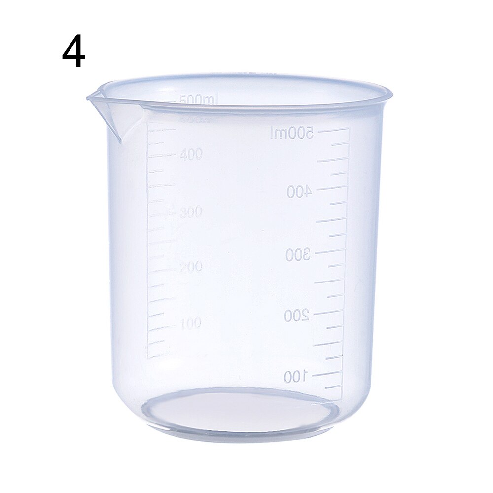 Transparent Plastic Measuring Cup Laboratory Beaker Graduated Jug Cup Kitchen Baking Cooking Supplies Measurement Container Tool: 500ml