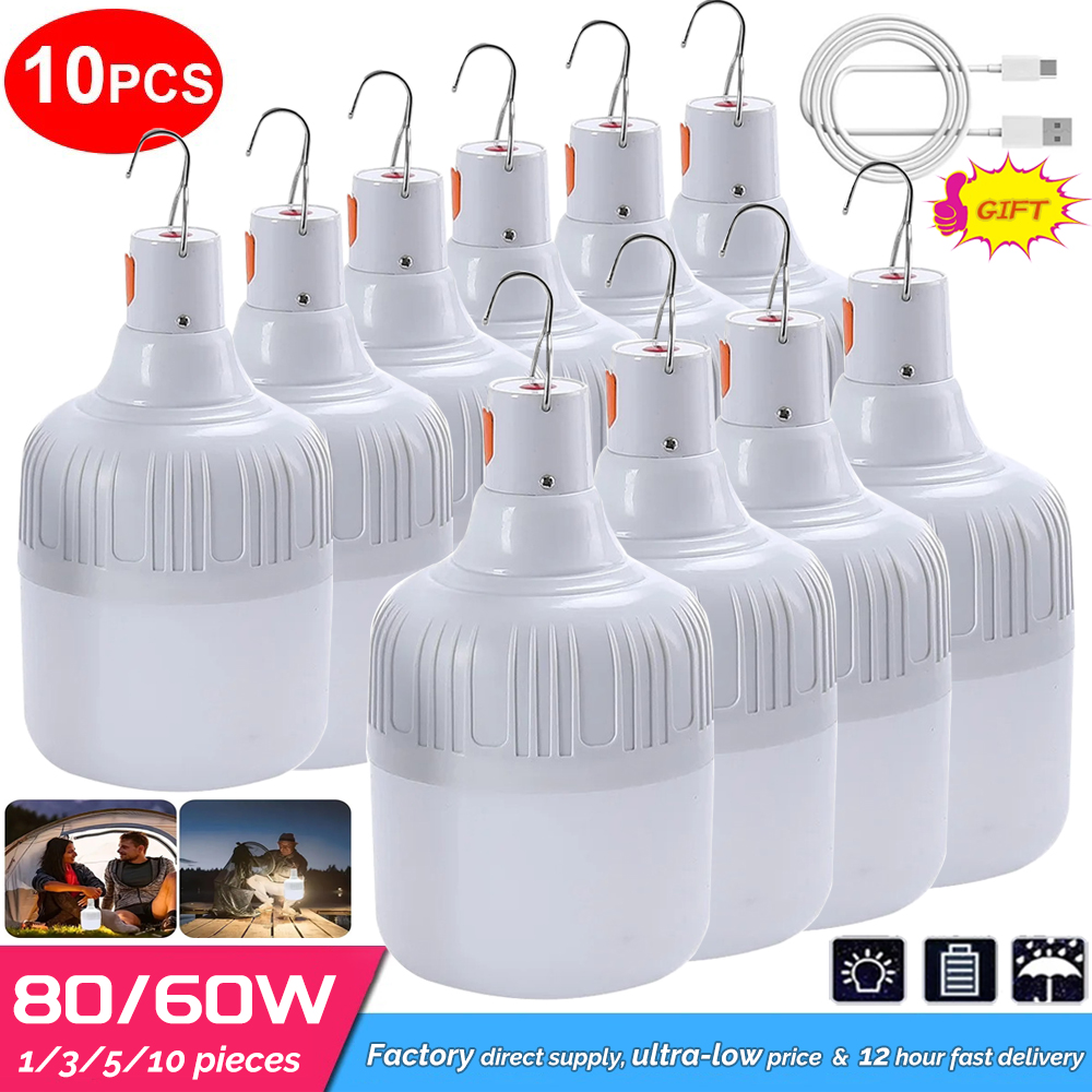 USB oplaadbare LED-noodverlichting 80W buiten kamperen draagbare lantaarns krachtige tenten verlichting zaklamp apparatuur lamp
