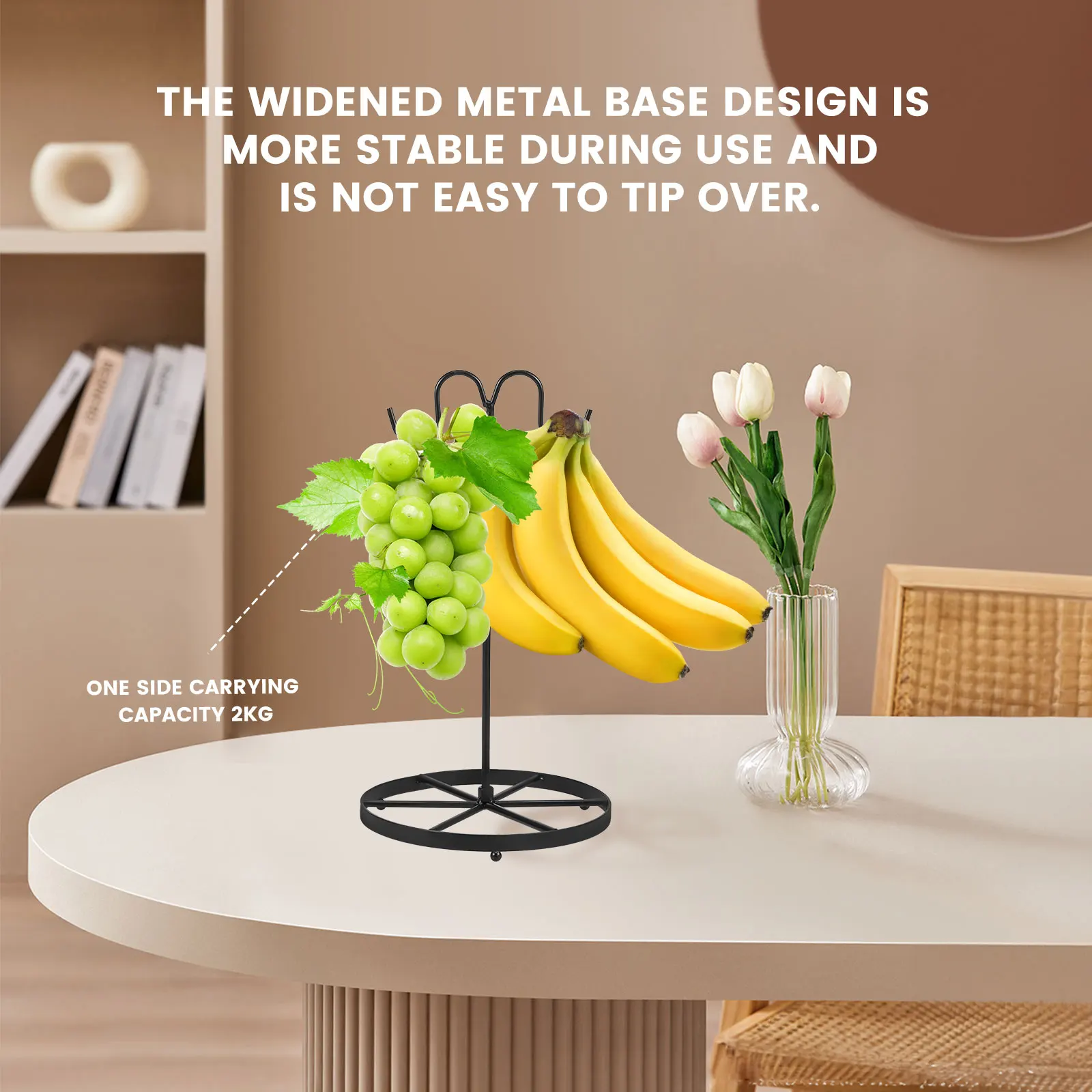 Estante de almacenamiento de plátano, soporte estable para plátano con gancho, colgador de Metal a prueba de herrumbre, soporte multifuncional para frutas, accesorios de cocina para el hogar