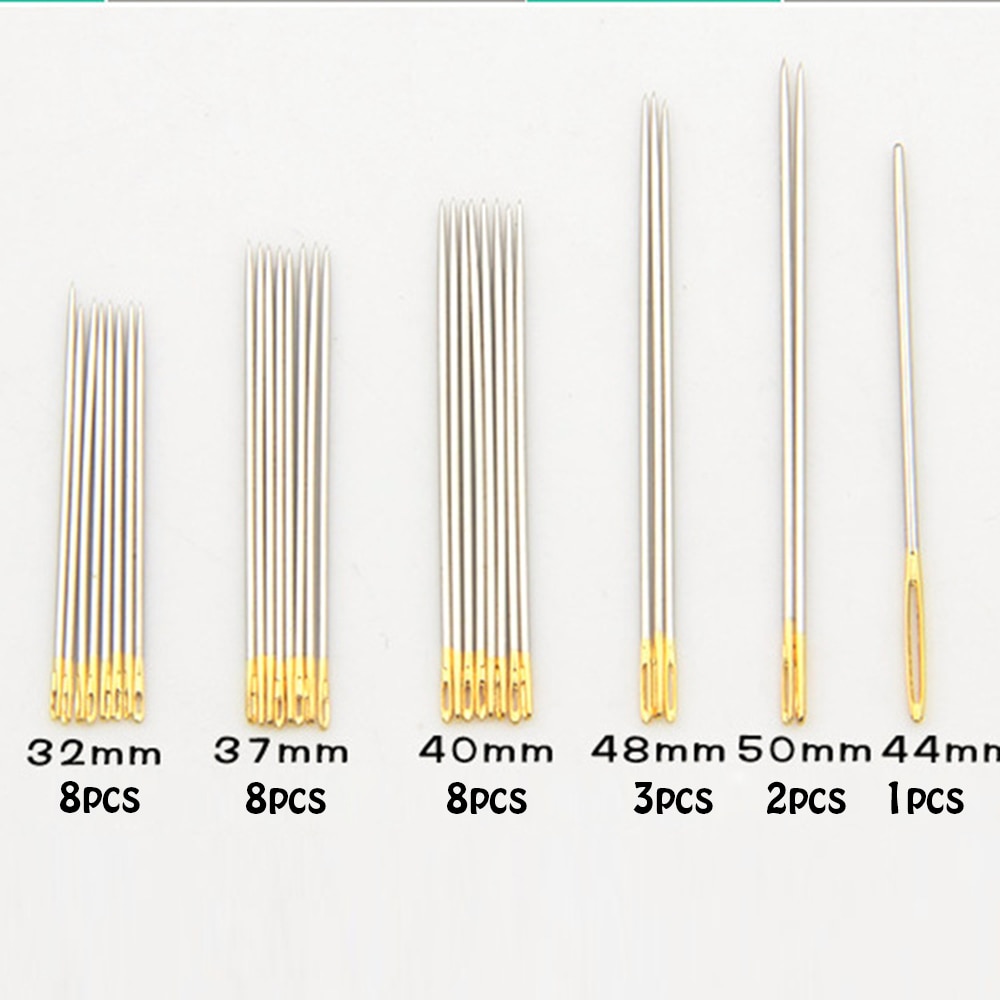 30PCS Assorted Hand Sewing Needles Embroidery Mending Craft Quilt Sew Case Steel Needle Leather Denim Silk Canvas Cotton Needles