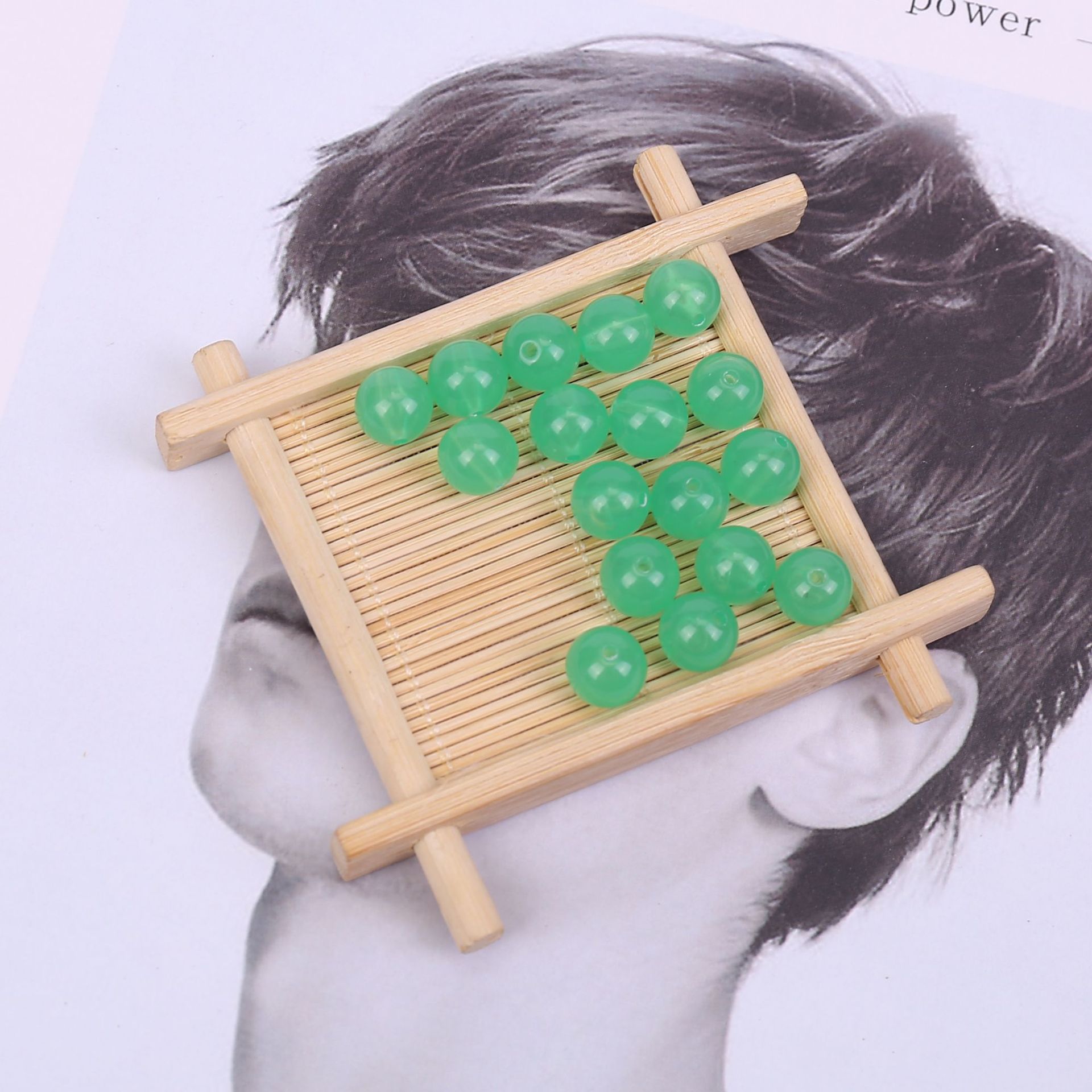 8mm 90 stk geléperler gør-det-selv-legetøj til børn piger gør-det-selv snøring armbånd halskæde lige hul perletilbehør perlelegetøj: 12