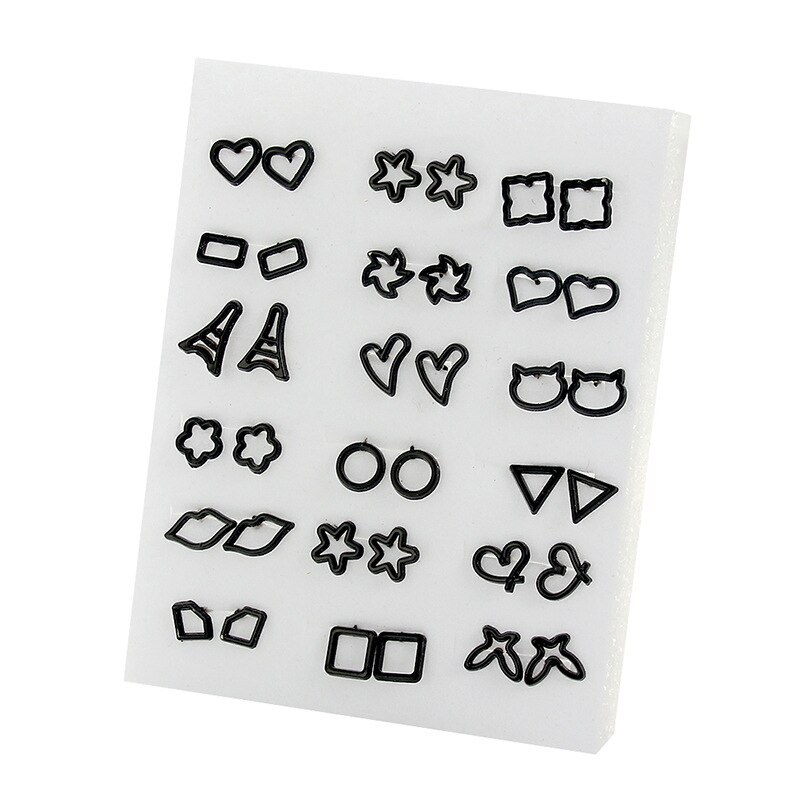 Mode Gemengde Rhinestone Gesimuleerde Pearl Geometrische Dier Hart Bloem Stud Oorbellen Set Voor Vrouwen Meisjes Kids Sieraden: WR745-7