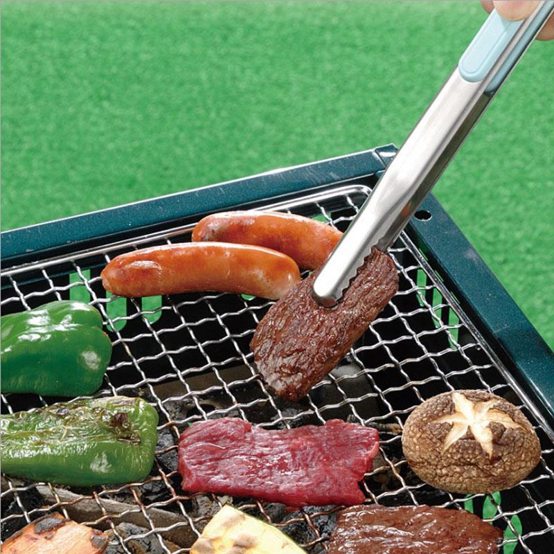 Edelstahl Lebensmittel Zange Kunststoff Griff Grill Zange Brot Zangen für Heimat Küche Kochen Werkzeug Multi-funktion Anti-verbrüHenne Tong