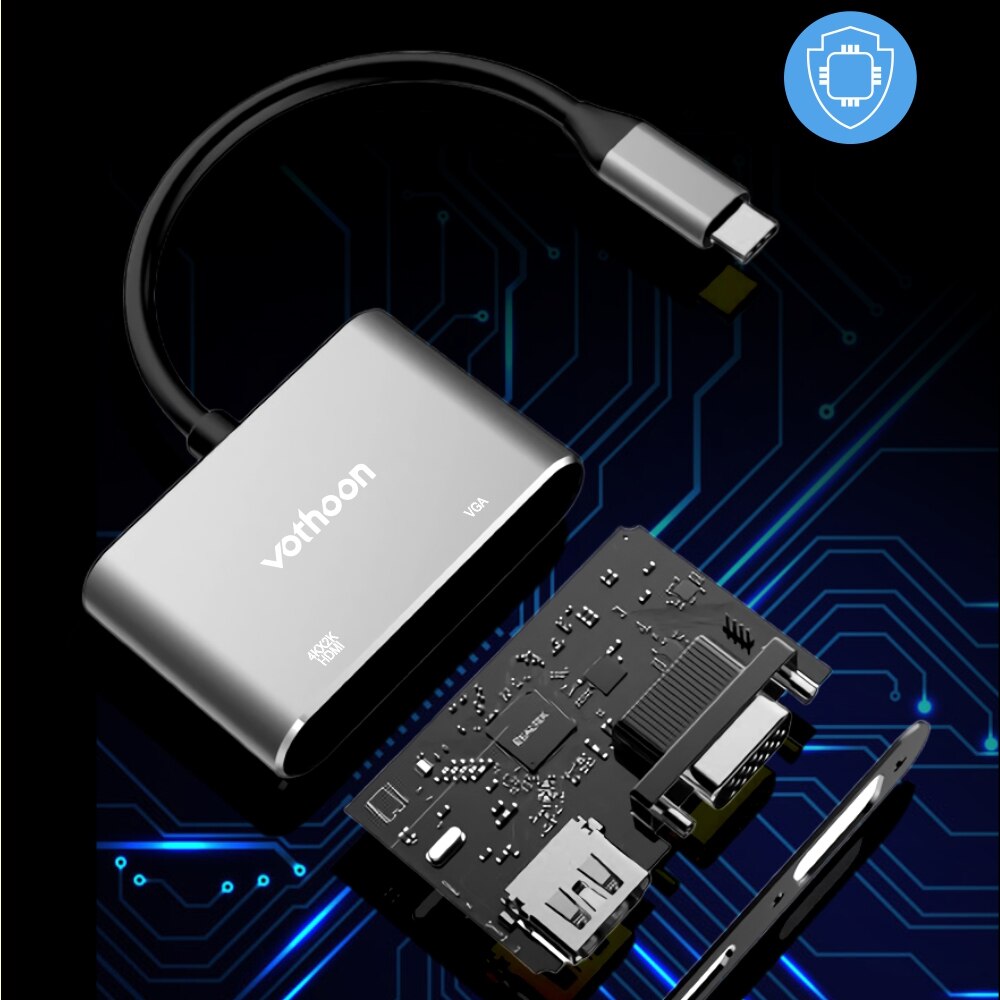 Vothoon USB Type C HUB to USB 3.0 HDMI USB HUB for MacBook Pro Air Huawei P30 Samsungs S10 S9 3 Port VGA Type C HUB