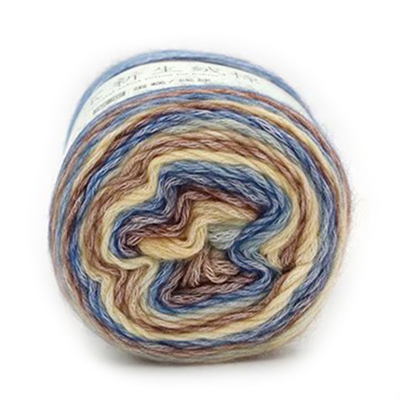 100G Regenboog Wollen Garen Diy Hand Geweven Taart Garen Muts Sjaal Trui Verven Garen: 12