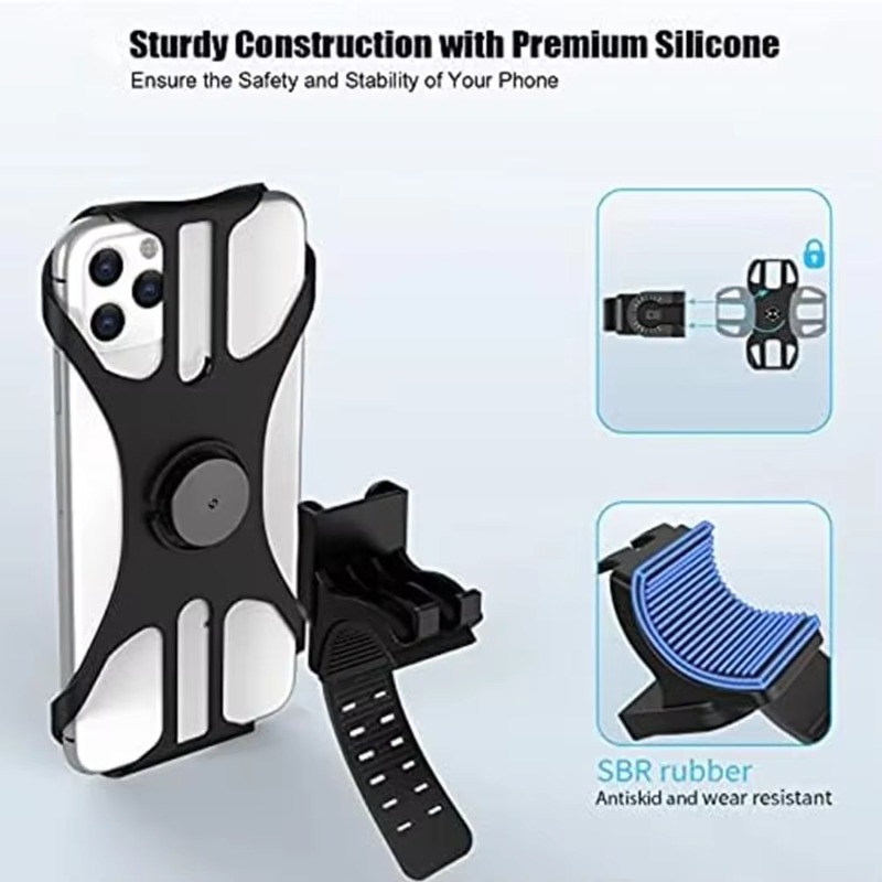 360 ° Afneembare telefoonhouder Universele telefoonhouder voor fiets, motorfiets, scootertelefoonhouder voor 4" tot 7" alle smartphones