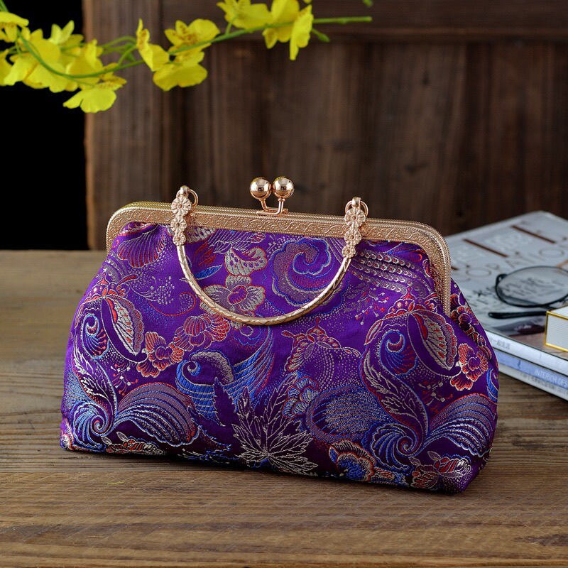 Klasyczne kwiaty japonia styl klasyczny pocałunek blokady powłoki torby prezent dla mamy łańcucha kobiet torba na ramię Crossbody torebki damskie: kobiety torba 4